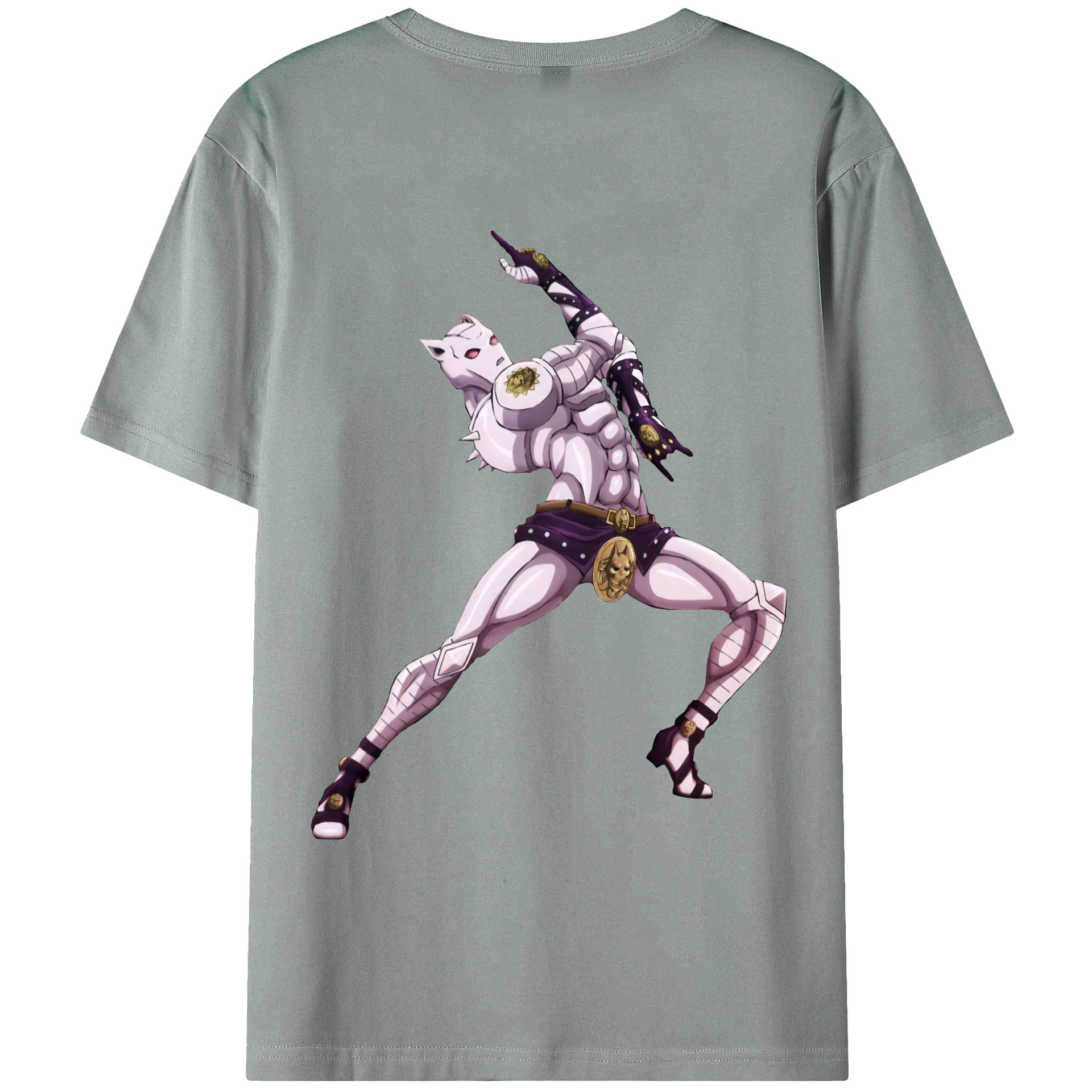 （画像用） ジョジョの奇妙な冒険 きら よしかげ JoJo's Bizarre Adventure Kira Yoshikage 綿100％ メンズ半袖Tシャツ（バックプリント） 通気性